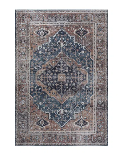 Jonathan Y Alacati Ogee Medallion Machine-washable Chenille Rug In Blue