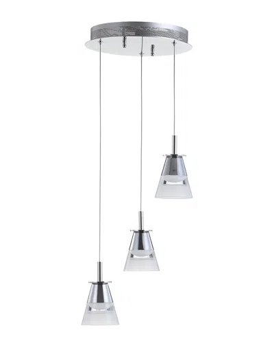 Jonathan Y Alain 12.5in 3-light Adjustable Cascading Integrated Led Pendant In White