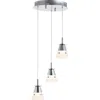 Jonathan Y Alain 3-light Adjustable Cascading Metal Integrated Cluster Led Pendant In Silver