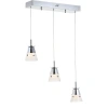 Jonathan Y Alain 3-light Adjustable Cascading Metal Integrated Linear Led Pendant In Silver
