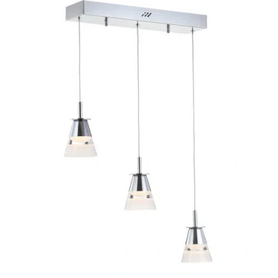 Jonathan Y Alain 3-light Adjustable Cascading Metal Integrated Linear Led Pendant In Silver