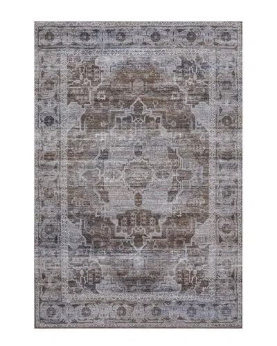 Jonathan Y Alanya Ornate Medallion Machine-washable Chenille Rug In Brown