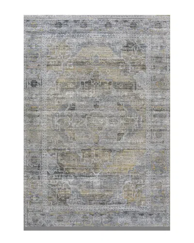 Jonathan Y Alanya Ornate Medallion Machine-washable Chenille Rug In Grey