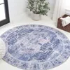 Jonathan Y Alanya Ornate Medallion Machine-washable Round Area Rug In Navy/cream