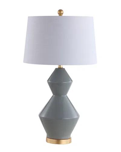 Jonathan Y Alba 29in Geometric Ceramicmetal Led Table Lamp Leaf In Multi