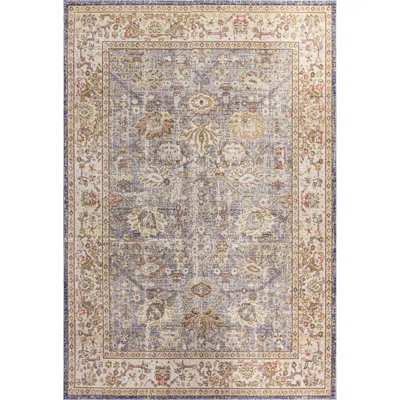 Jonathan Y Alba Modern Faded Peshawar Area Rug In Gray/ivory