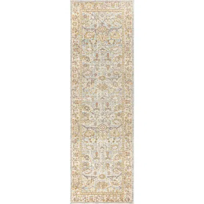 Jonathan Y Alba Modern Faded Peshawar Area Rug In Light Blue/ivory