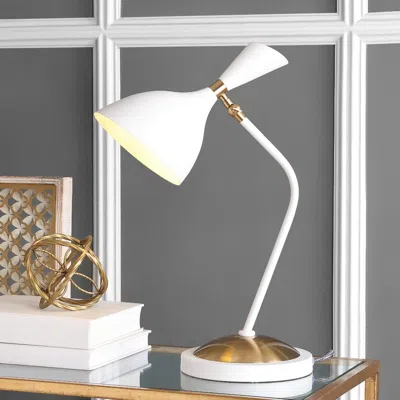 Jonathan Y Albert 21.5" Iron Retro Mid-century Led Table Lamp In White
