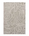 Jonathan Y Alcina Modern Scandinavian Graphic Lines High-low Area Rug In Beige