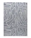 Jonathan Y Alcina Modern Scandinavian Graphic Lines High-low Area Rug In Blue