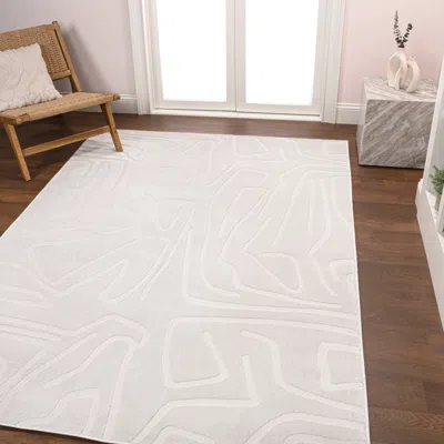Jonathan Y Alcina Modern Scandinavian Graphic Lines High-low White/light Gray 8 Ft. X 10 Ft. Area Rug