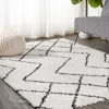 Jonathan Y Alcudia Geometric Shag Area Rug In Beige/dark Gray