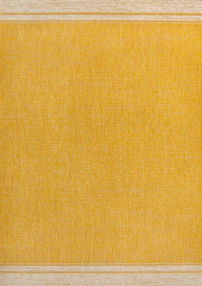 Jonathan Y Alda Modern Minimalist Mingled Solid Indoor/outdoor Area Rug In Yellow