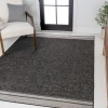 Jonathan Y Alda Modern Minimalist Mingled Solid Indoor/outdoor Area Rug In Black/cream