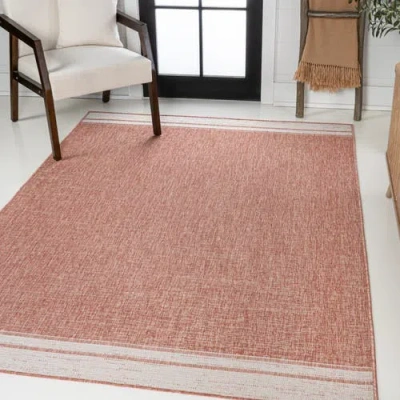 Jonathan Y Alda Modern Minimalist Mingled Solid Indoor/outdoor Area Rug In Salmon/cream