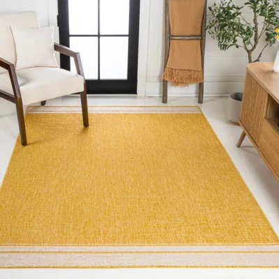 Jonathan Y Alda Modern Minimalist Mingled Solid Indoor/outdoor Area Rug In Gold