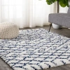 Jonathan Y Algaida Moroccan Diamond Shag Area Rug In Beige/navy