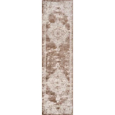 Jonathan Y Alhambra Ornate Medallion Modern Area Rug In Brown/cream