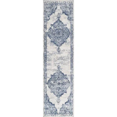 Jonathan Y Alhambra Ornate Medallion Modern Area Rug In Light Blue/ivory