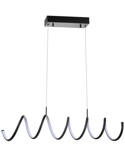 Jonathan Y Ali 31in Dimmable Adjustable Integrated Led Metal Linear Pendant In Black