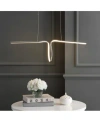 Jonathan Y Ali 34.5" Dimmable Adjustable Integrated Led Linear Pendant In Chrome