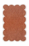 Jonathan Y Alice Classic Cottage Two-tone Scalloped Indoor/outdoor Shaped Area Rug In Terra/cream