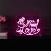 Jonathan Y All Contemporary Glam Acrylic Box Usb Operated Led Neon Light In Pink