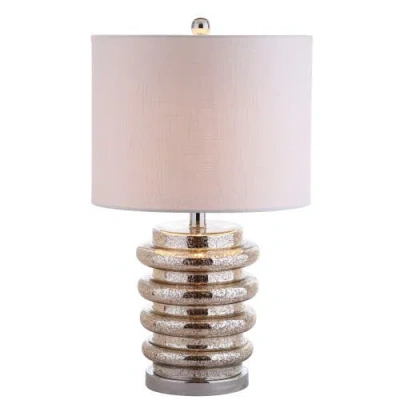 Jonathan Y Allen 22.75" Led Glass Table Lamp, Mercury Silver