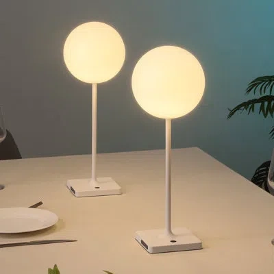 Jonathan Y Allie 17.5" Modern Minimalist Indoor/outdoor Metal Globe Rechargeable/cordless Dimmable Integrated L In White
