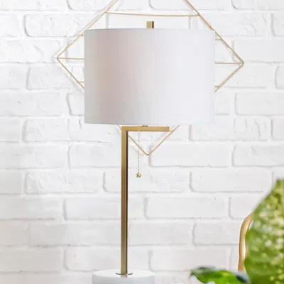 Jonathan Y Alyssa 24.5" Metal/marble Led Table Lamp In Gold