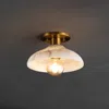 Jonathan Y Amara 10" 1-light Mid-century Classic Alabaster/iron Led Semi Flush Mount, White/brass Gold