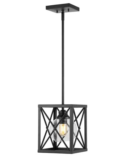 Jonathan Y Amara 8in 1-light Industrial Farmhouse Iron/glass Led Pendant In Bronze