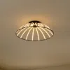 Jonathan Y Ambros Industrial Metal Dimmable Stripe Half-cage Integrated Led Flush Mount