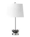Jonathan Y Amelia Lotus 25in Crystal Led Table Lamp Smoke