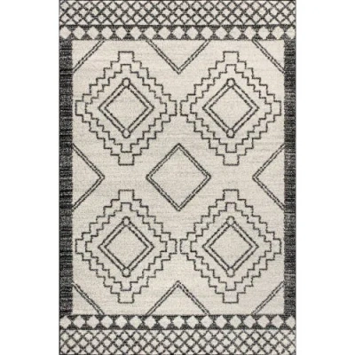 Jonathan Y Amir Moroccan Beni Souk Area Rug In Cream/black
