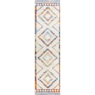 Jonathan Y Amir Moroccan Beni Souk Area Rug In Ivory/blue/orange