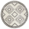 Jonathan Y Amir Moroccan Beni Souk Round Area Rug In Cream/black
