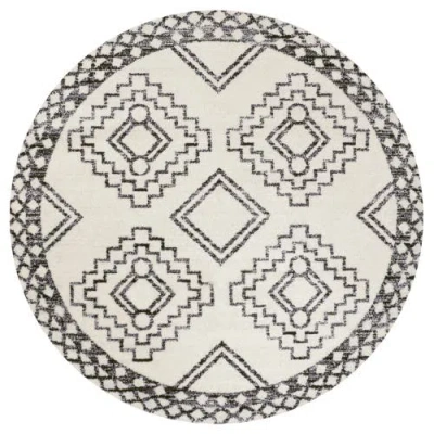 Jonathan Y Amir Moroccan Beni Souk Round Area Rug In Cream/black