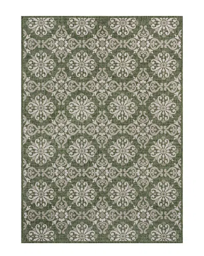 Jonathan Y Amora Traditional Mediterranean Tile Design Indoor/outdoor Area Rug In Green