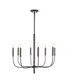 Jonathan Y Amoros 27.25" 8-light Modern Mid-century Iron Led Chandelier In Oil Rubbed Bronze