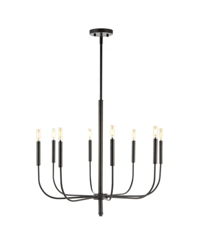 Jonathan Y Amoros 27.25" 8-light Modern Mid-century Iron Led Chandelier In Oil Rubbed Bronze