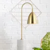 Jonathan Y Ana 26" Gold Arched Metal With Marble Base Led Table Lamp