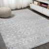 Jonathan Y Ancient Faded Trellis Area Rug In Gray/turquoise