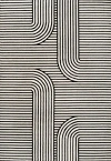 Jonathan Y Anders High-low Midcentury Modern Arch Stripe Two-tone Indoor/outdoor Area Rug In Black