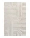 Jonathan Y Anders High-low Midcentury Modern Arch Stripe Two-tone  Indoor/outdoor Area Rug In White