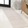 Jonathan Y Anders High-low Midcentury Modern Arch Stripe Two-tone Indoor/outdoor Area Rug In White/cream