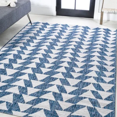 Jonathan Y Andratx Modern  Geometric Indoor/outdoor Area Rug In Ivory/blue