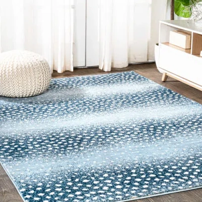 Jonathan Y Antelope Modern Animal Area Rug In Blue/cream