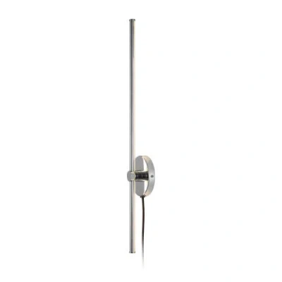 Jonathan Y Anton 1-light Modern Minimalist Iron Adjustable Bar Integrated Led Plug-in Sconce In Grey