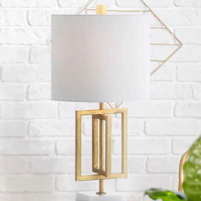 Jonathan Y Anya 20.25" Metal/marble Led Table Lamp In Gold